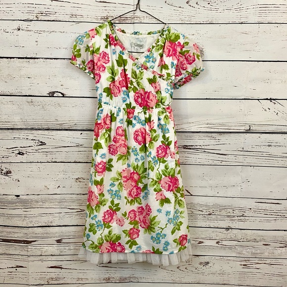 Garnet Hill Other - Garnet Hill Floral Dress With Tulle Underlay